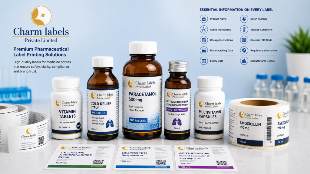 Pharmaceutical Label Printing for Medicine Bottles | Charm Labels